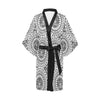 Polynesian Tribal Mask Women's Short Kimono