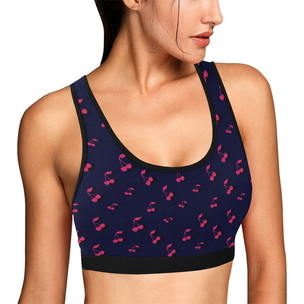 Cherry Pattern Print Design 02 Sports Bra