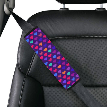 Heart Pixel Pattern Print Design HE03 Car Seat Belt Cover