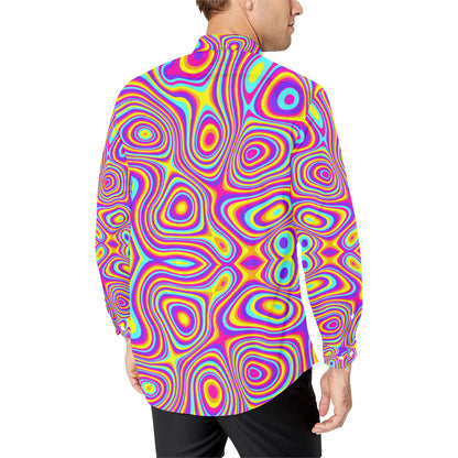 Liquid Pattern Print Design 06 Men's Long Sleeve Shirt