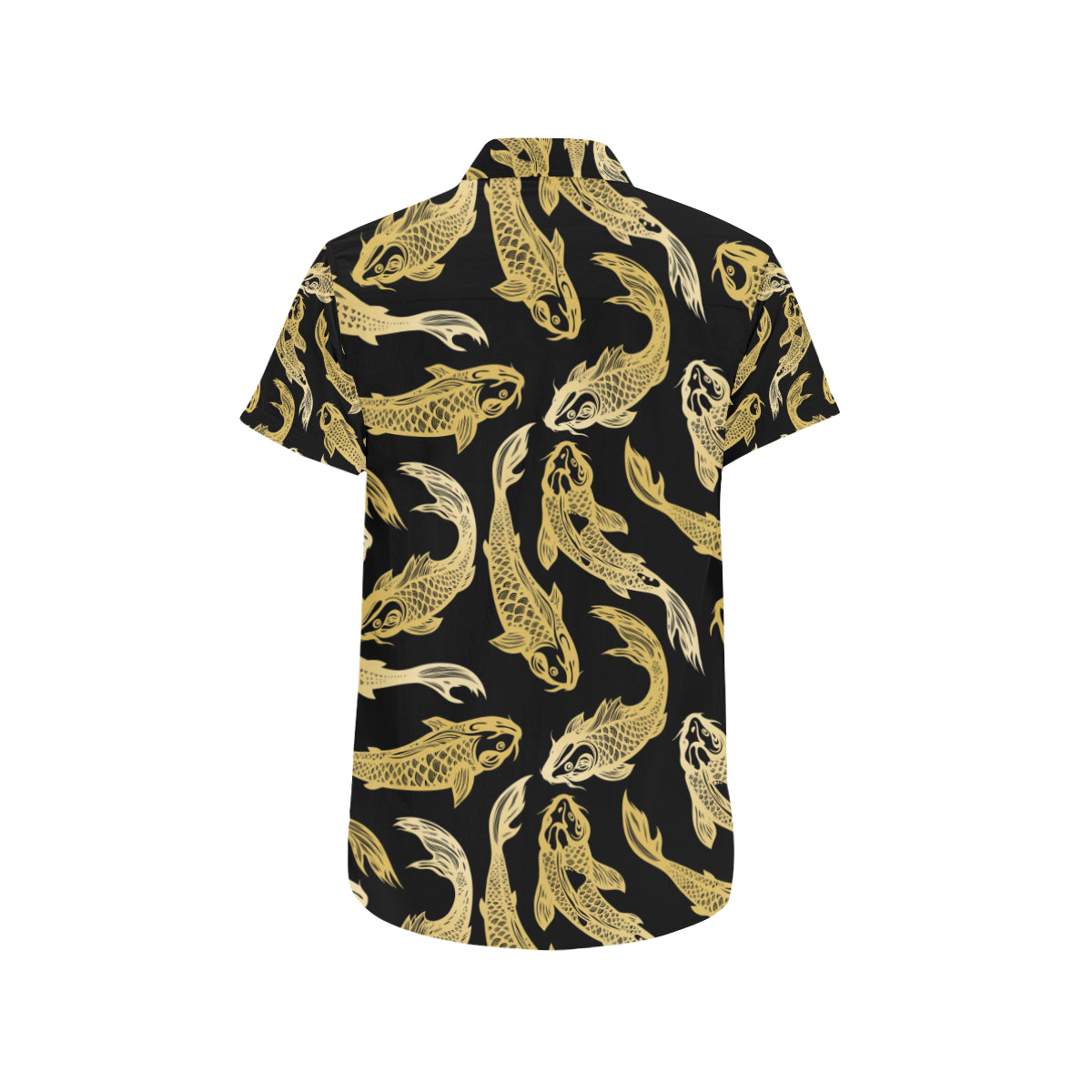 KOI Fish Pattern Print Design 03 Men's Short Sleeve Button Up Shirt