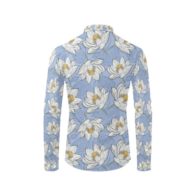 Lotus Pattern Print Design 04 Men's Long Sleeve Shirt