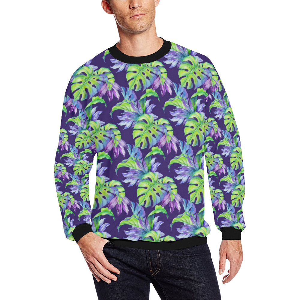 Tropical Flower Pattern Print Design TF019 Men Long Sleeve Sweatshirt