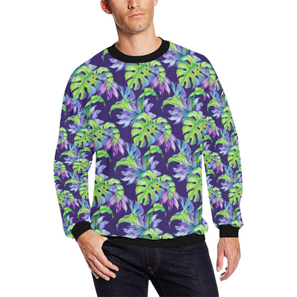 Tropical Flower Pattern Print Design TF019 Men Long Sleeve Sweatshirt
