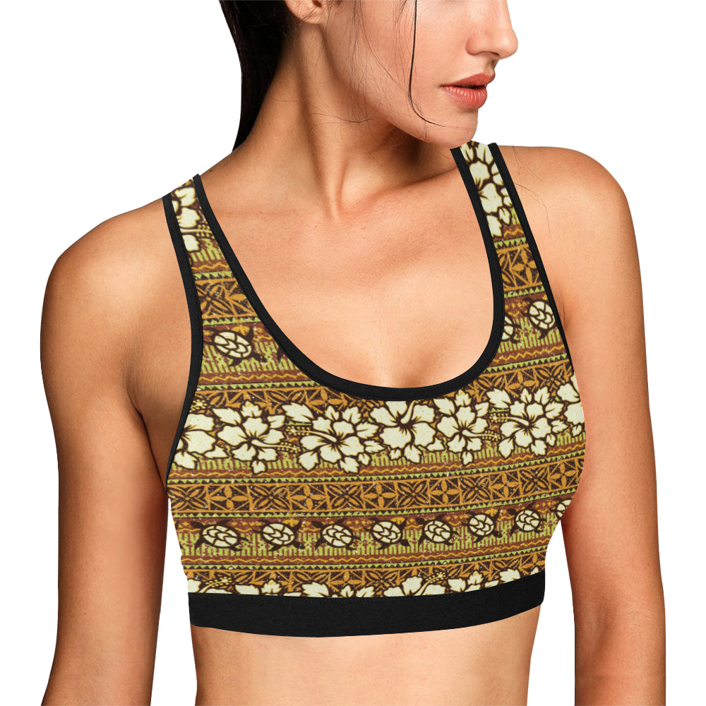 Hawaiian Themed Pattern Print Design H015 Sports Bra