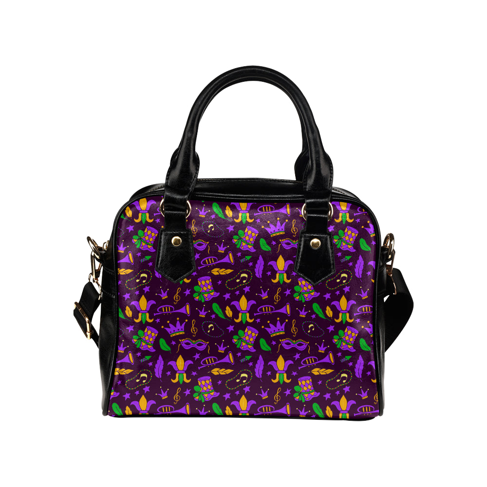 Mardi Gras Pattern Print Design 08 Shoulder Handbag