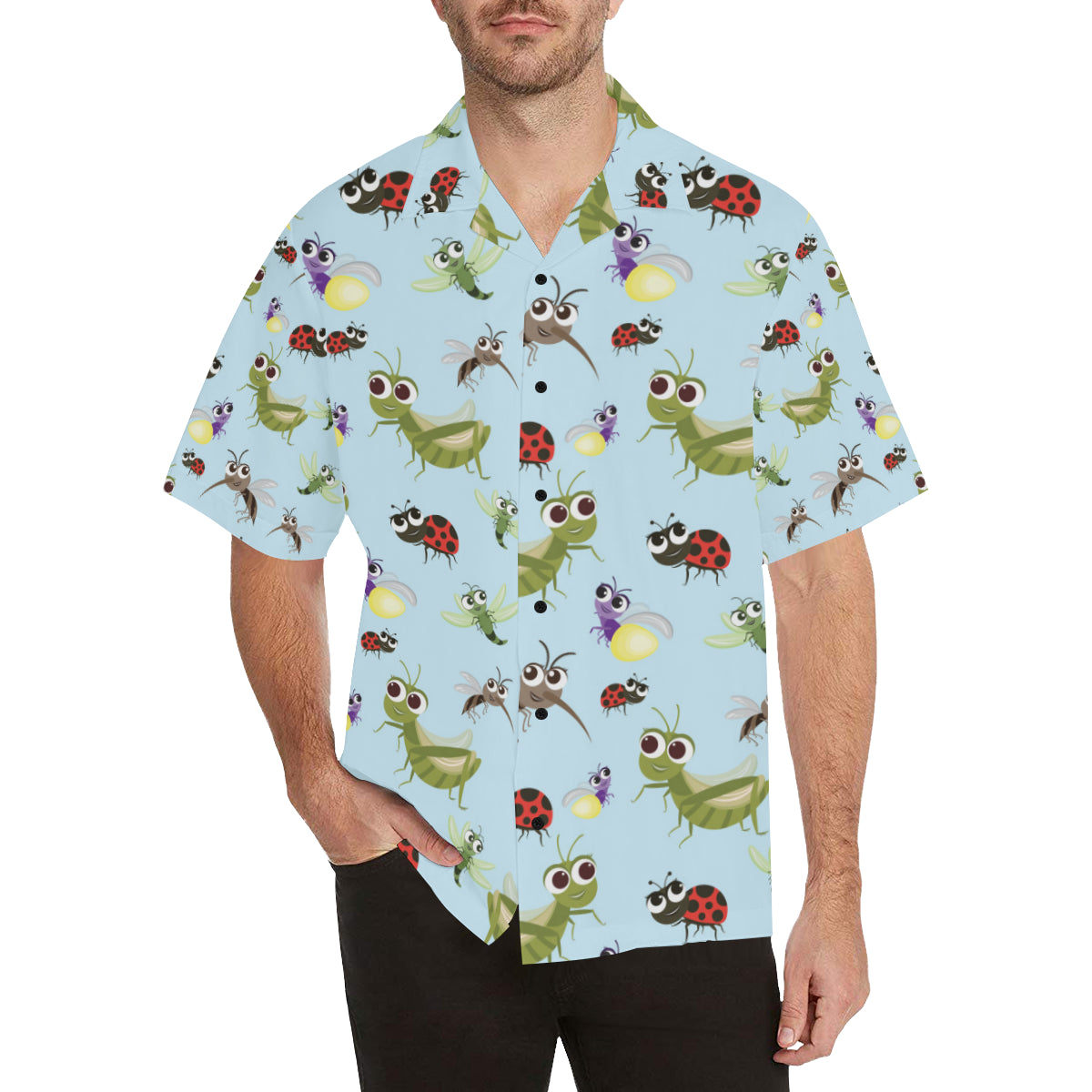 Ladybug Pattern Print Design 01 Men's Hawaiian Shirt