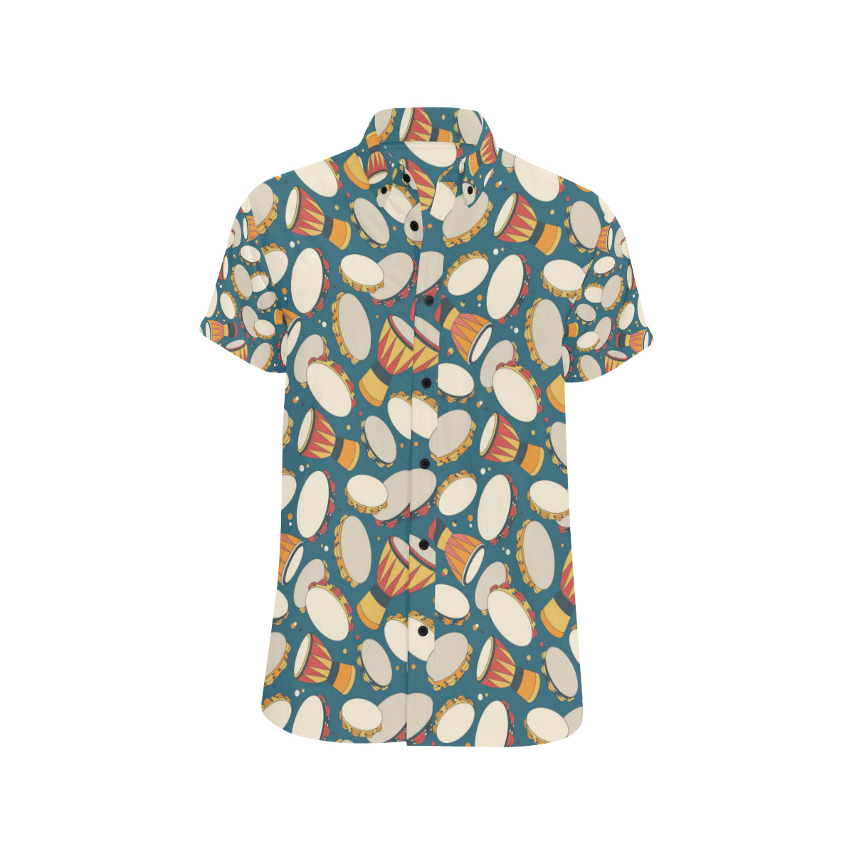 Tambourine Pattern Print Design 01 Men's Short Sleeve Button Up Shirt
