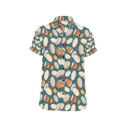 Tambourine Pattern Print Design 01 Men's Short Sleeve Button Up Shirt
