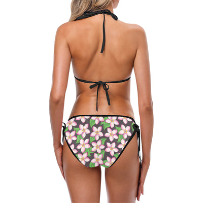 Pink Plumeria Pattern Print Design PM019 Bikini