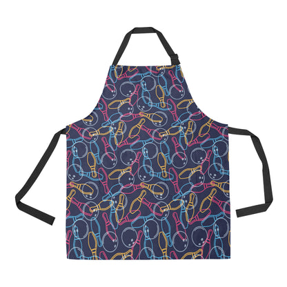 Bowling Pattern Print Design 07 Apron with Pocket