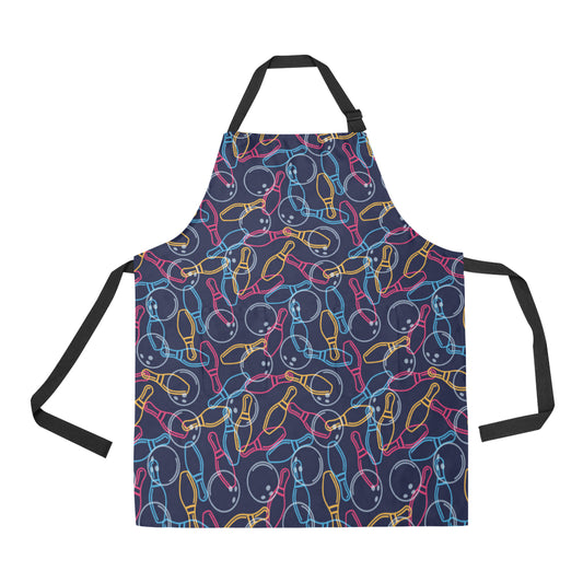 Bowling Pattern Print Design 07 Apron with Pocket