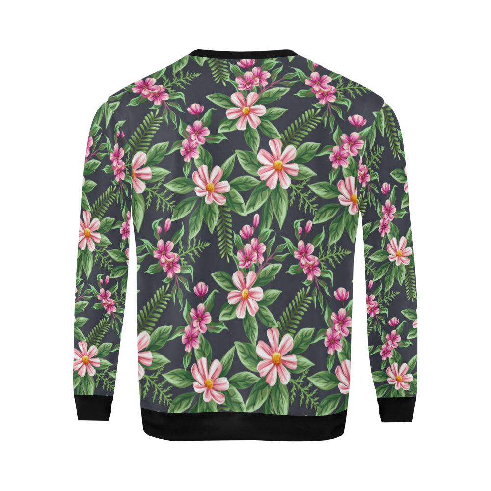Summer Floral Pattern Print Design SF010 Men Long Sleeve Sweatshirt