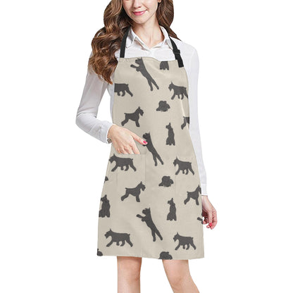 Schnauzers Pattern Print Design A06 Apron with Pocket