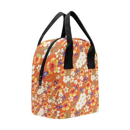 Tropical Flower Pattern Print Design TF027 Insulated Lunch Bag