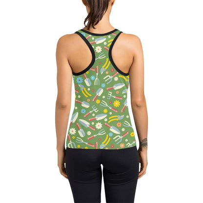 Gardening Pattern Print Design G06 Women's Racerback Tank Top