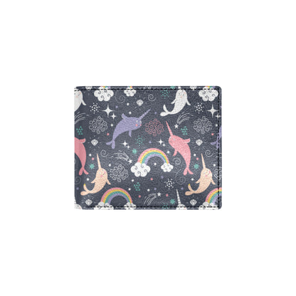 Narwhal Pattern Print Design 01 Men's ID Card Wallet