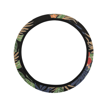 Hawaiian Themed Pattern Print Design H011 Steering Wheel Cover with Elastic Edge