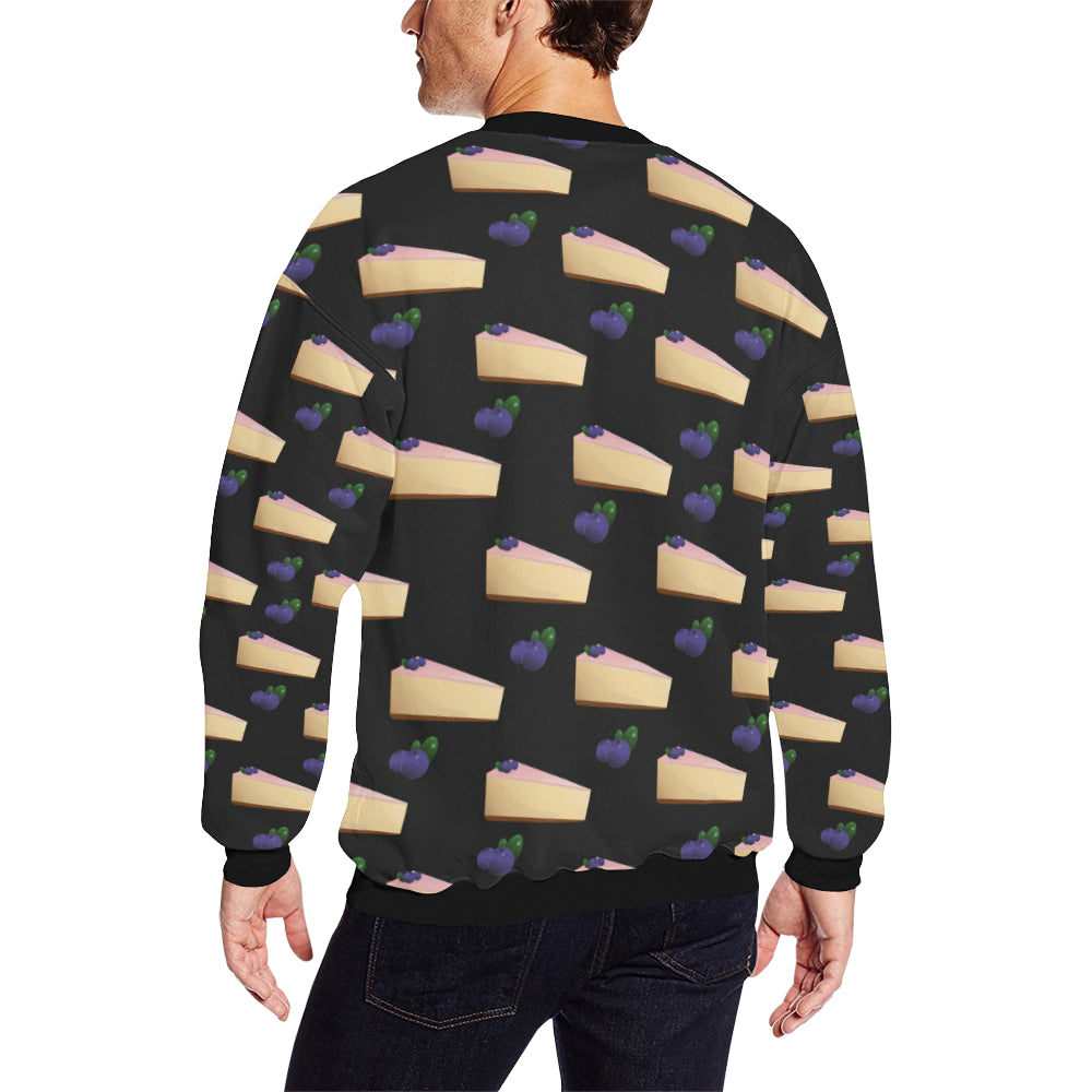 Cheesecake blueberry Pattern Print Design CK01 Men Long Sleeve Sweatshirt