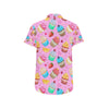 Cupcake Pattern Print Design CP05 Men's Short Sleeve Button Up Shirt