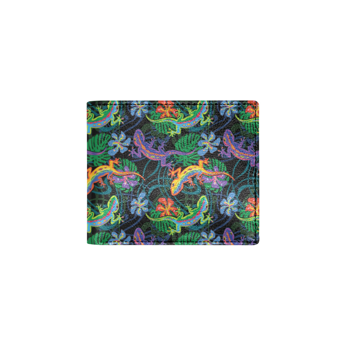 Gecko Colorful Pattern Print Design 01 Men's ID Card Wallet