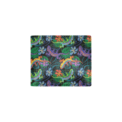 Gecko Colorful Pattern Print Design 01 Men's ID Card Wallet