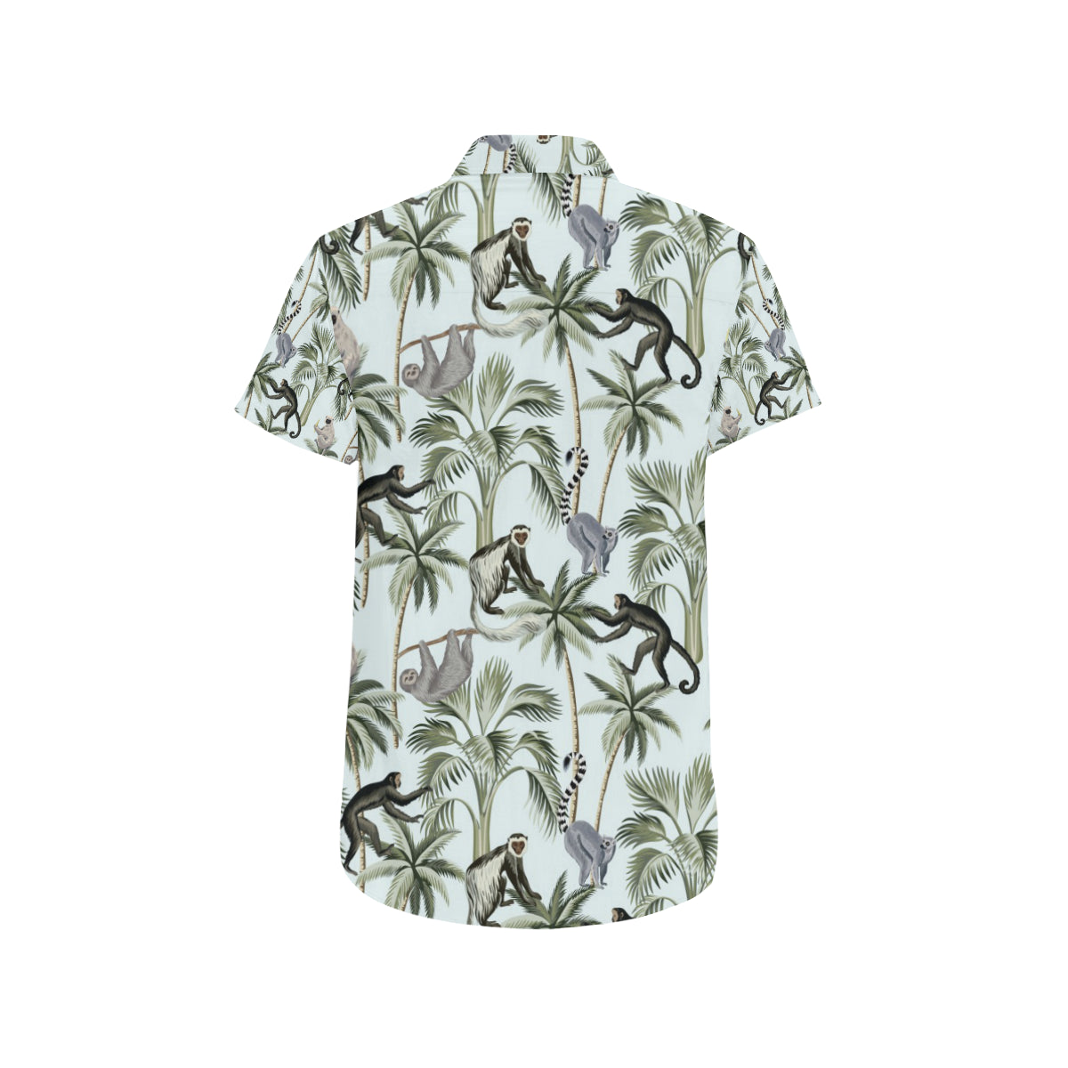 Rainforest Pattern Print Design RF04 Men's Short Sleeve Button Up Shirt