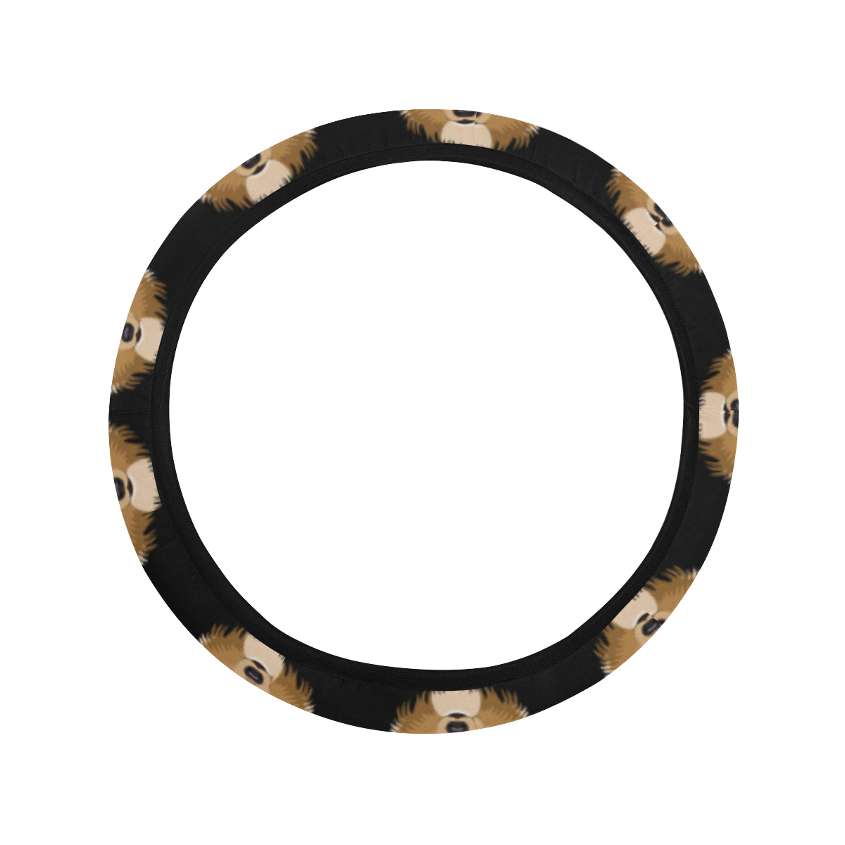 Collies Pattern Print Design 01 Steering Wheel Cover with Elastic Edge