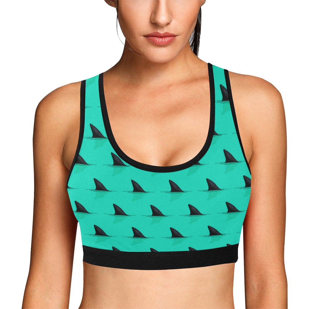 Shark Fin Pattern Sports Bra