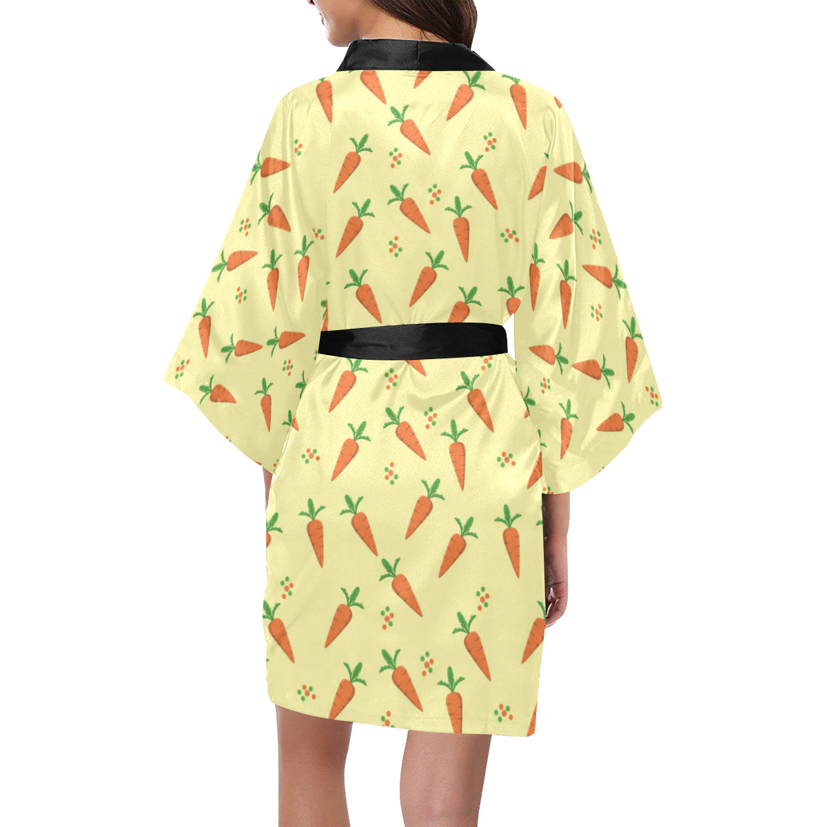 Carrot Pattern Print Design 04 Women's Short Kimono