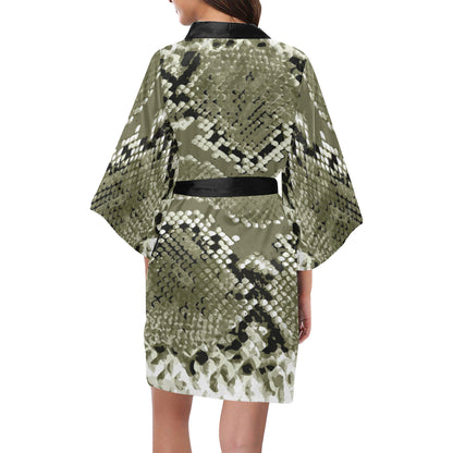 Python Pattern Print Design A04 Women's Short Kimono