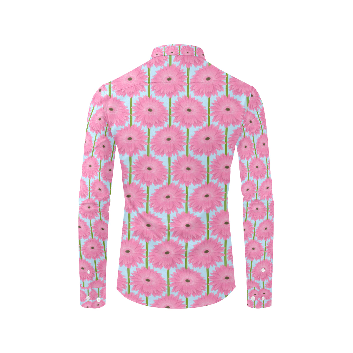 Gerberas Pattern Print Design GB01 Men's Long Sleeve Shirt