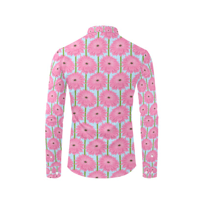 Gerberas Pattern Print Design GB01 Men's Long Sleeve Shirt