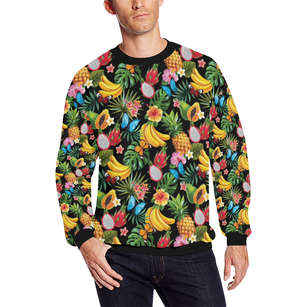 Tropical Fruits Pattern Print Design TF04 Men Long Sleeve Sweatshirt