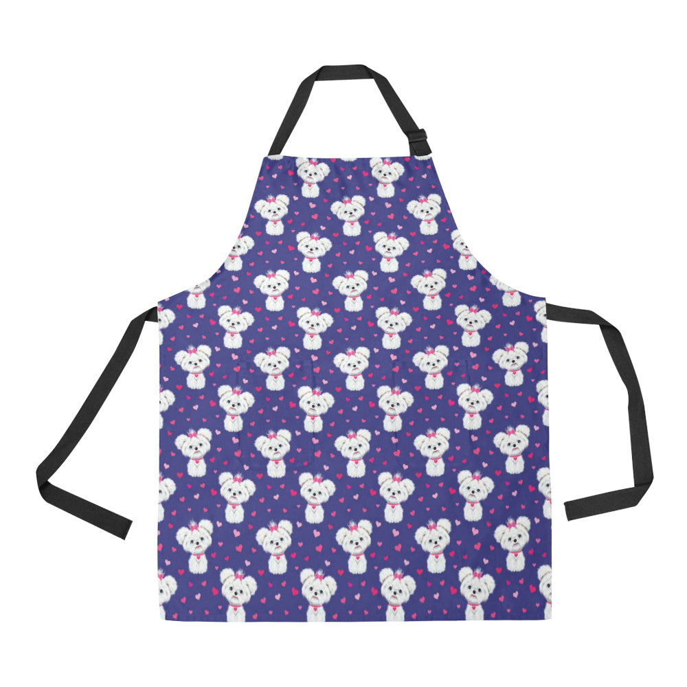 Maltese Pattern Print Design 02 Apron with Pocket