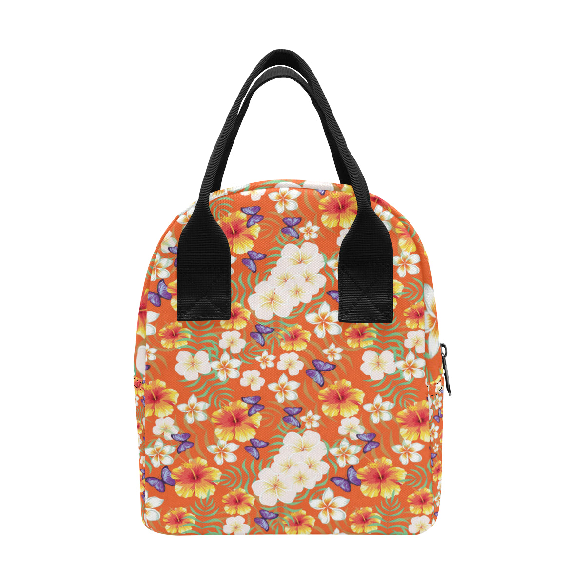 Tropical Flower Pattern Print Design TF027 Insulated Lunch Bag