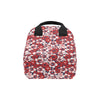 Red Hibiscus Pattern Print Design HB01 Insulated Lunch Bag