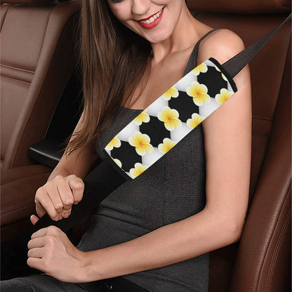 Plumeria Pattern Print Design A04 Car Seat Belt Cover