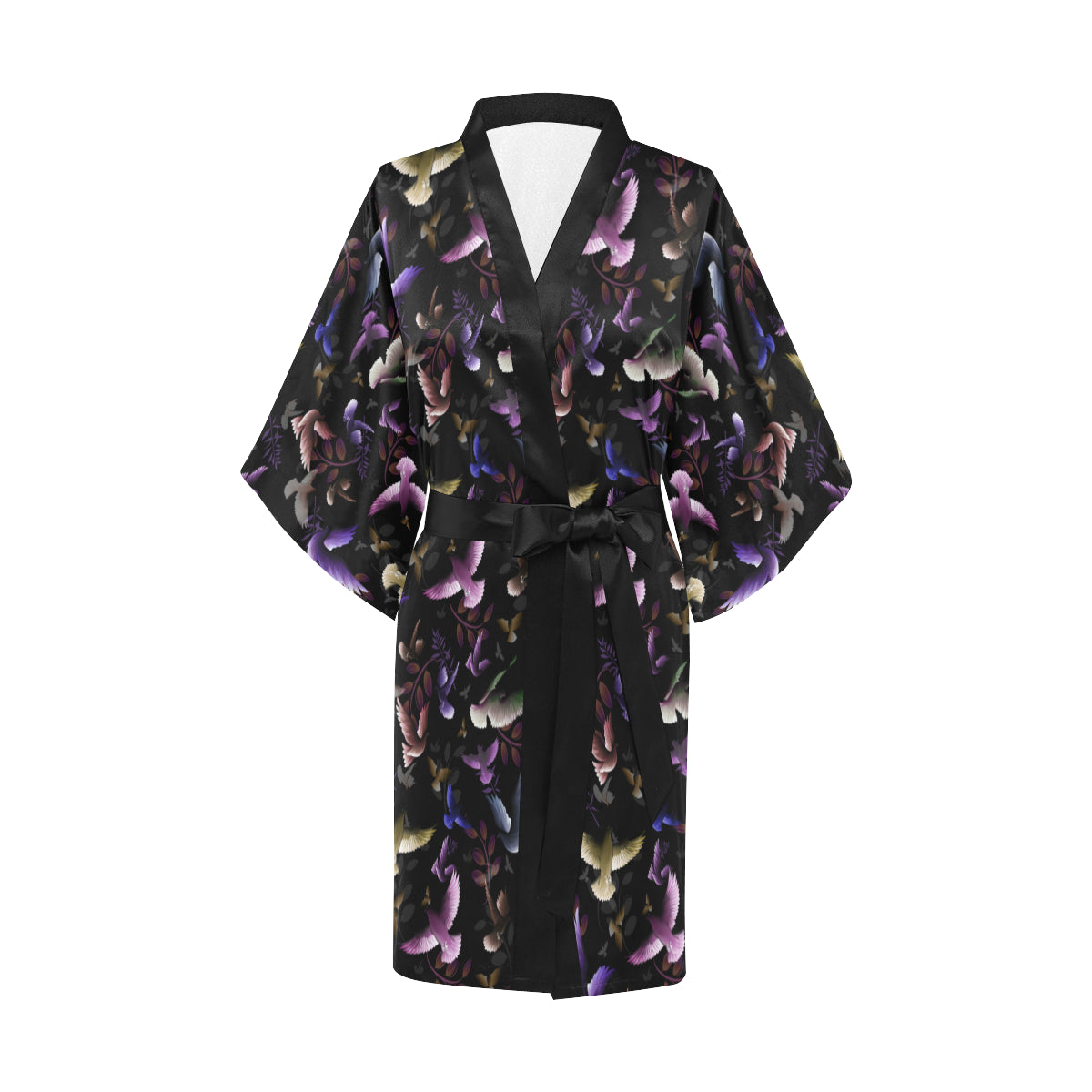 Pigeon Pattern Print Design 01 Women's Short Kimono