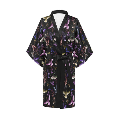 Pigeon Pattern Print Design 01 Women's Short Kimono