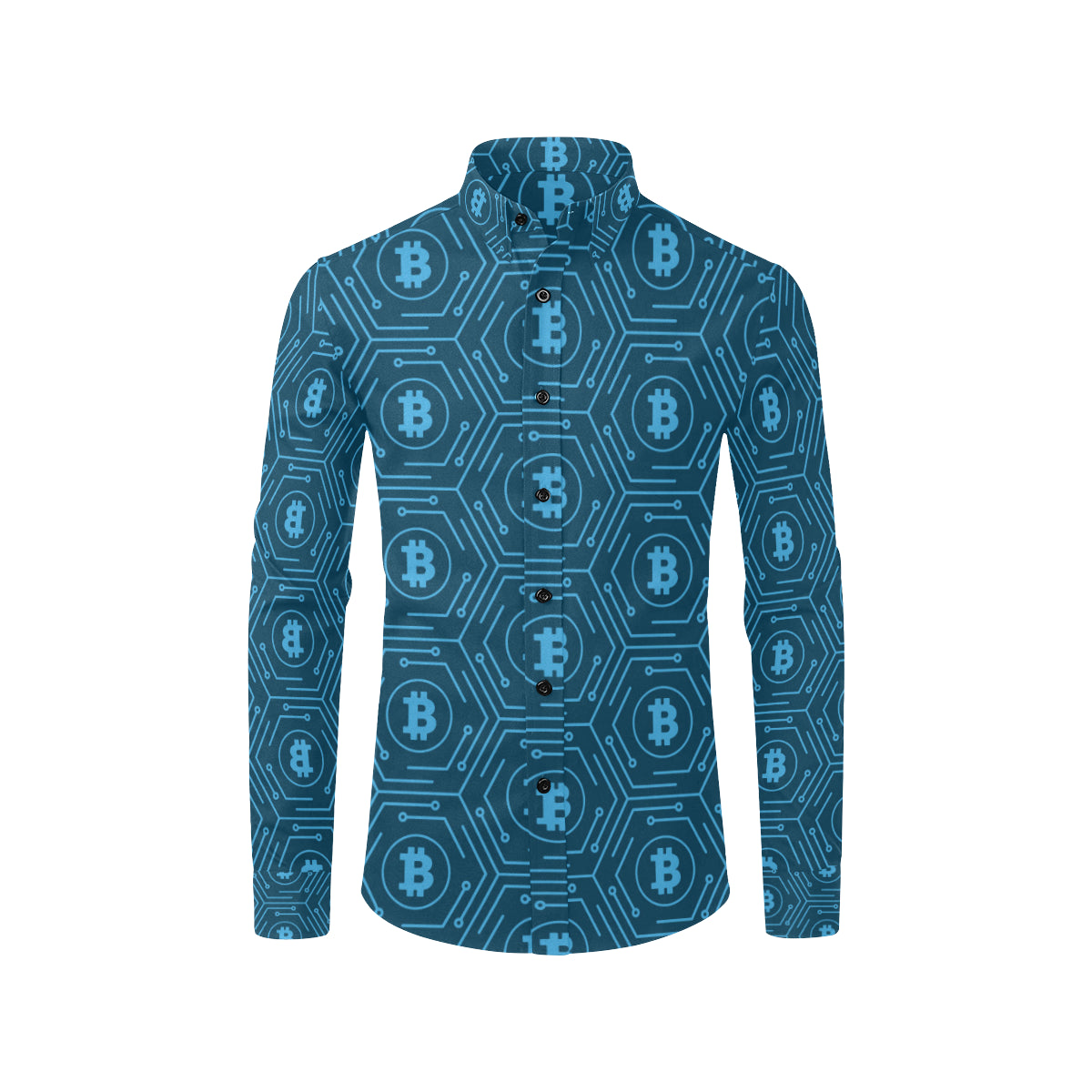 Cryptocurrency Pattern Print Design 04 Men's Long Sleeve Shirt