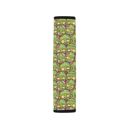 Zombie Head Design Pattern Print Car Seat Belt Cover