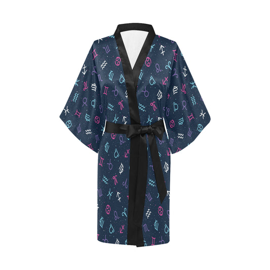 Constellation Pattern Print Design 04 Women's Short Kimono