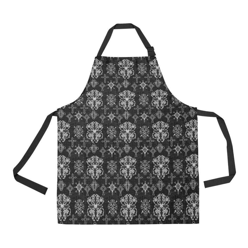 Cross Pattern Print Design 04 Apron with Pocket