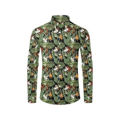 Bird Of Paradise Pattern Print Design 02 Men's Long Sleeve Shirt