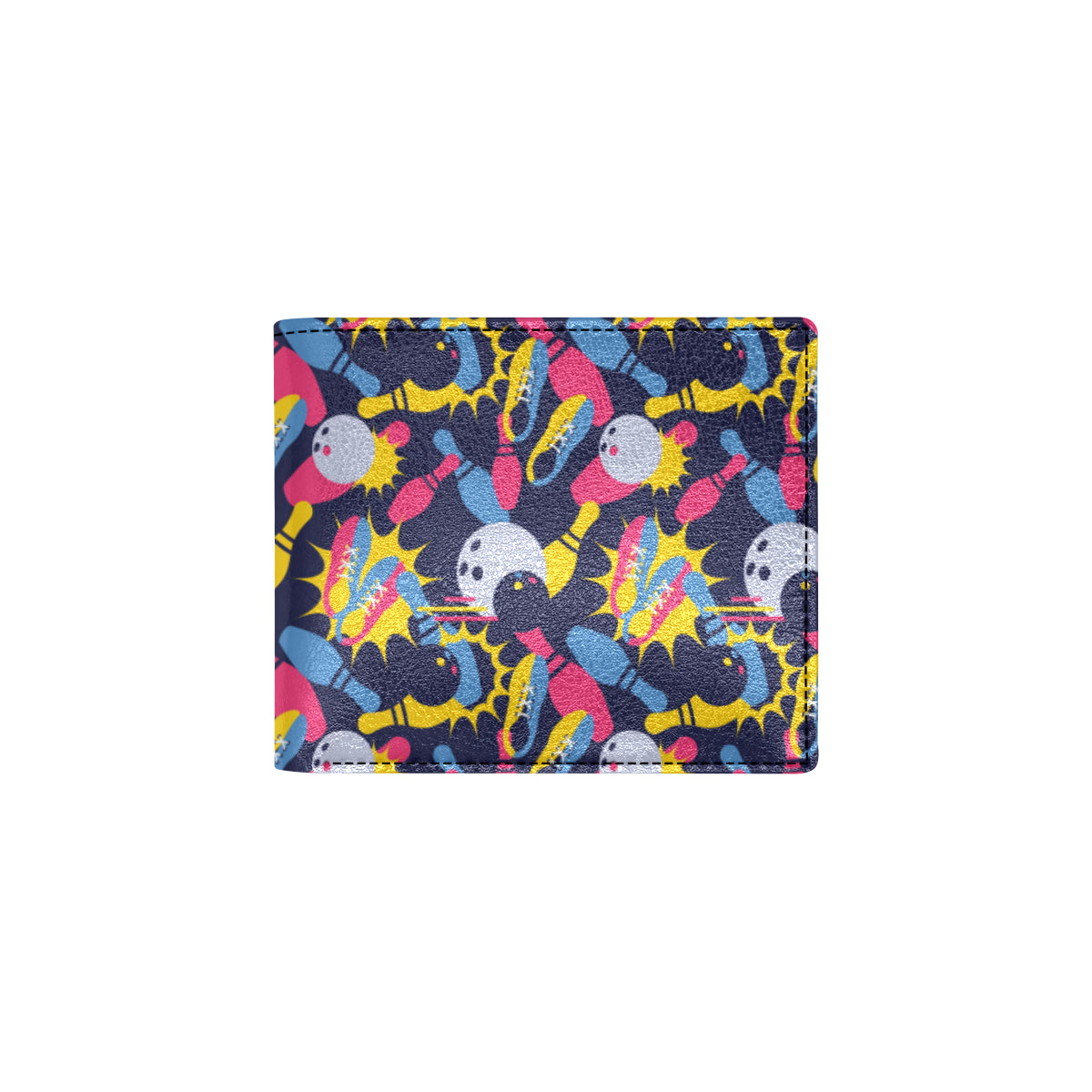 Bowling Pattern Print Design 02 Men's ID Card Wallet