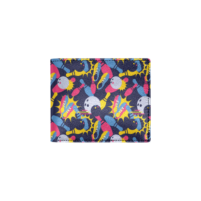 Bowling Pattern Print Design 02 Men's ID Card Wallet