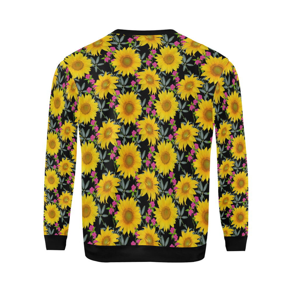 Sunflower Pattern Print Design SF014 Men Long Sleeve Sweatshirt