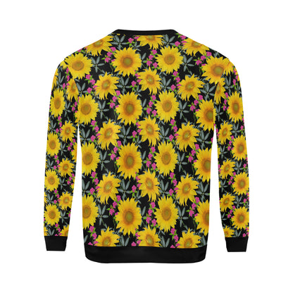 Sunflower Pattern Print Design SF014 Men Long Sleeve Sweatshirt