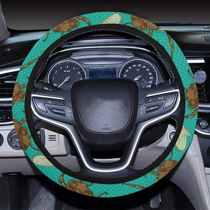 Bee Pattern Print Design BEE04 Steering Wheel Cover with Elastic Edge